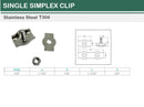 Marine Stainless Steel T304 3/8" Single Simplex Clip Bolt Wire Rope Clips