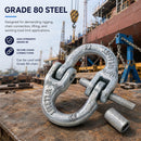 4 Pcs Grade 80 Hot Dipped Galvanized Hammerlock Coupling Link Connector 10mm 3.15 Ton (6,900 Lbs) WLL