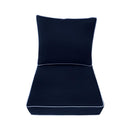 Large Size 26"x30"x6" Outdoor Deep Seat Cushion, Water Repellent, Patio Deep Seat Backrest Cushion Insert & Cover Set