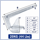 Heavy Duty Hot Dipped Galvanized Steel Bruce Anchor Style Boat Anchor For Yatch