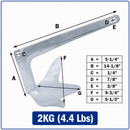 Heavy Duty Hot Dipped Galvanized Steel Bruce Anchor Style Boat Anchor For Yatch