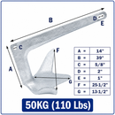 Heavy Duty Hot Dipped Galvanized Steel Bruce Anchor Style Boat Anchor For Yatch