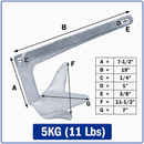 Heavy Duty Hot Dipped Galvanized Steel Bruce Anchor Style Boat Anchor For Yatch