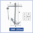 Hot Dipped Galvanized Foldable Admiralty Anchor, Boat Foldable Kedge Anchor for Yacht, Sailboat, Docking, and Mooring