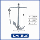Hot Dipped Galvanized Foldable Admiralty Anchor, Boat Foldable Kedge Anchor for Yacht, Sailboat, Docking, and Mooring