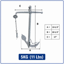 Hot Dipped Galvanized Foldable Admiralty Anchor, Boat Foldable Kedge Anchor for Yacht, Sailboat, Docking, and Mooring