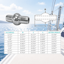 Double Shank Ball Swage Fittings Terminal for Cable Wire Rope, Stainless Steel Wire Rope End Fitting for Marine, Rigging, Railing, and Tensioning Use