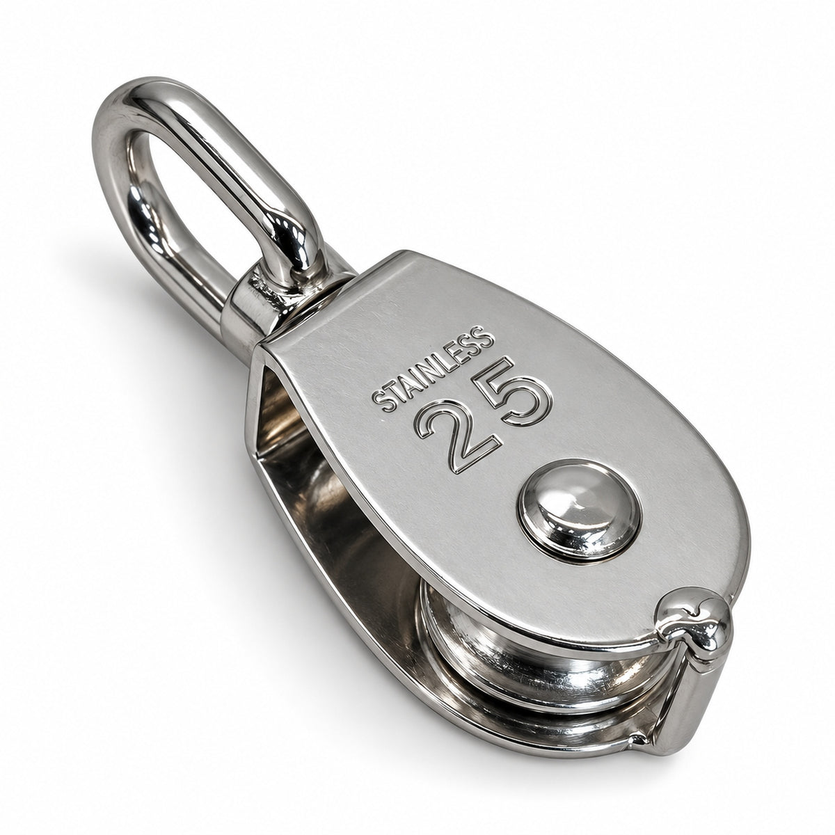 5 Pc Set T316 Stainless Steel Single Pulley Swivel Eye Hoist, Marine Rigging Pulley for Rope and Cable in 1", 1-1/4", and 2" Sizes