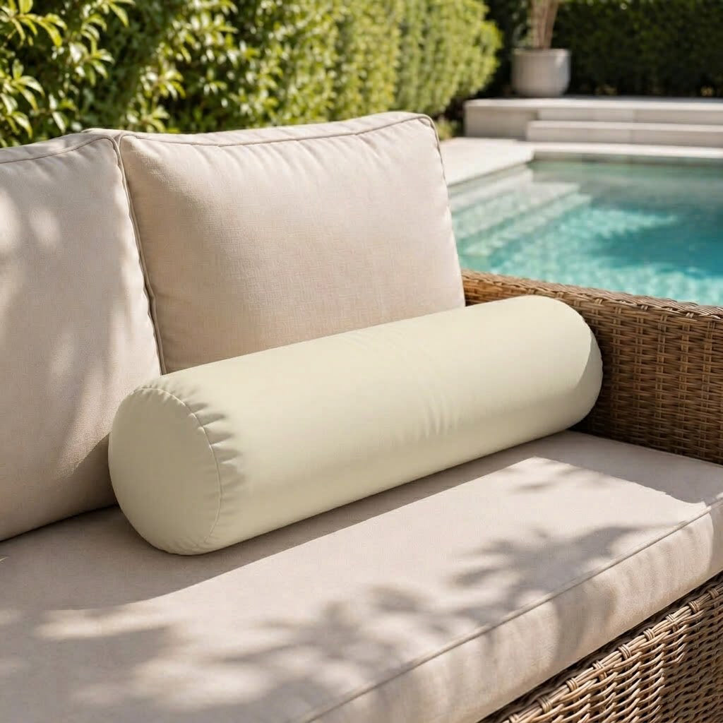 Large Size 26"x6" Outdoor Bolster Pillow Water Repellent Decorative Bolster Pillow Insert and Cover for Porch Swing Couch Sofa Cushion Patio Furniture