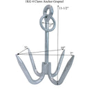 Hot Dipped Galvanized 4-Flute Prong Claws Grapnel Anchor, Marine Boat Anchor for Kayak, Canoe, Dinghy, Docking, and Fishing Use