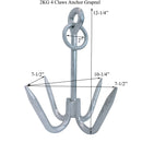 Hot Dipped Galvanized 4-Flute Prong Claws Grapnel Anchor, Marine Boat Anchor for Kayak, Canoe, Dinghy, Docking, and Fishing Use
