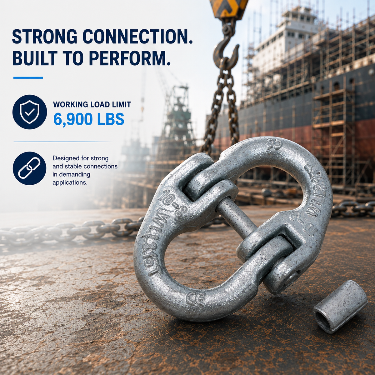 4 Pcs Grade 80 Hot Dipped Galvanized Hammerlock Coupling Link Connector 10mm 3.15 Ton (6,900 Lbs) WLL