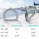 Marine Boat Stainless Steel Wire Rope D Ring Thimble D-Ring Yacht Thimble