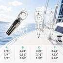 Marine Boat T316 Stainless Steel Swageless Eye Terminal for Cable Rail, Wire Rope Railing End Fitting for Deck, Stair, Balcony, Dock, and Rigging