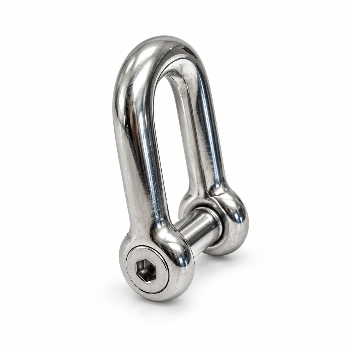 4 Pc Set Marine T316 Stainless Steel D Shackle with Hex Sink Screw Pin, Marine Grade Rigging Shackle for Chain, Rope, and Cable