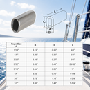 Stainless Steel Wire Rope Oval Sleeves with Chamfer, Cable Crimp Sleeves for 1/16" to 1/2" Wire Rope