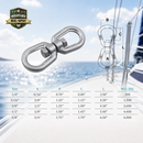 Mil Spec Marine 316 Stainless Steel Drop Forged Eye Eye Swivel, Boat Rigging Swivel Connector for Chain, Rope, and Cable