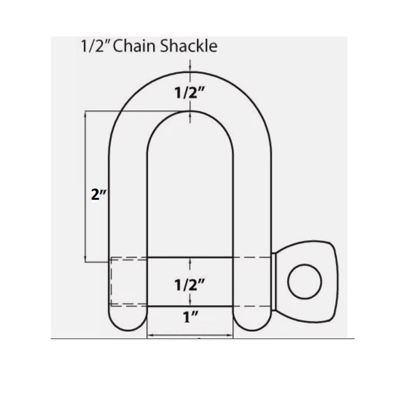 5 PCS 1/2" Chain D type Rigging Bow Shackle Anchor for Boat Stainless Steel Paracord