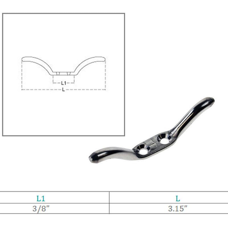 Marine Stainless Steel T316 Flagpole Cleat Rope Hanging Flag Pole Cleat