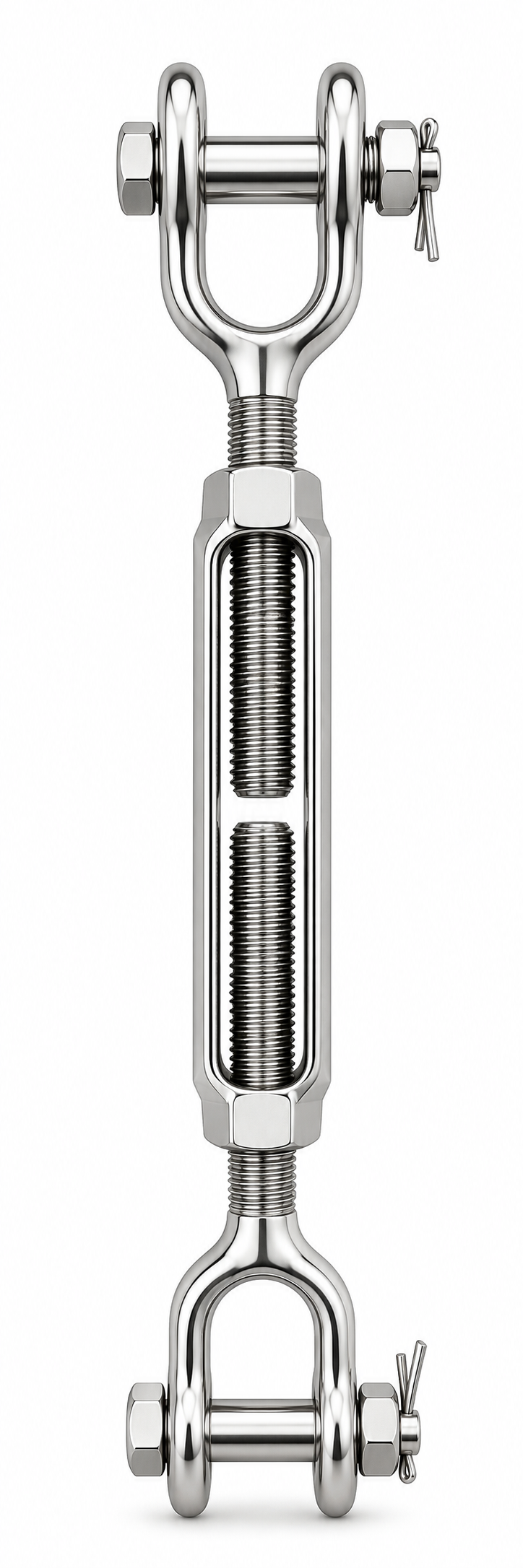 T316 Stainless Steel Mil Spec Jaw Jaw Turnbuckle, Marine Grade Rigging Tensioner for Cable, Wire Rope, Chain, and Boat Hardware