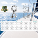 T316 Stainless Steel Drop Forged Mil Spec Jaw & Eye Marine Mooring Swivel, Boat Rigging Connector for Chain, Rope, and Anchor Use
