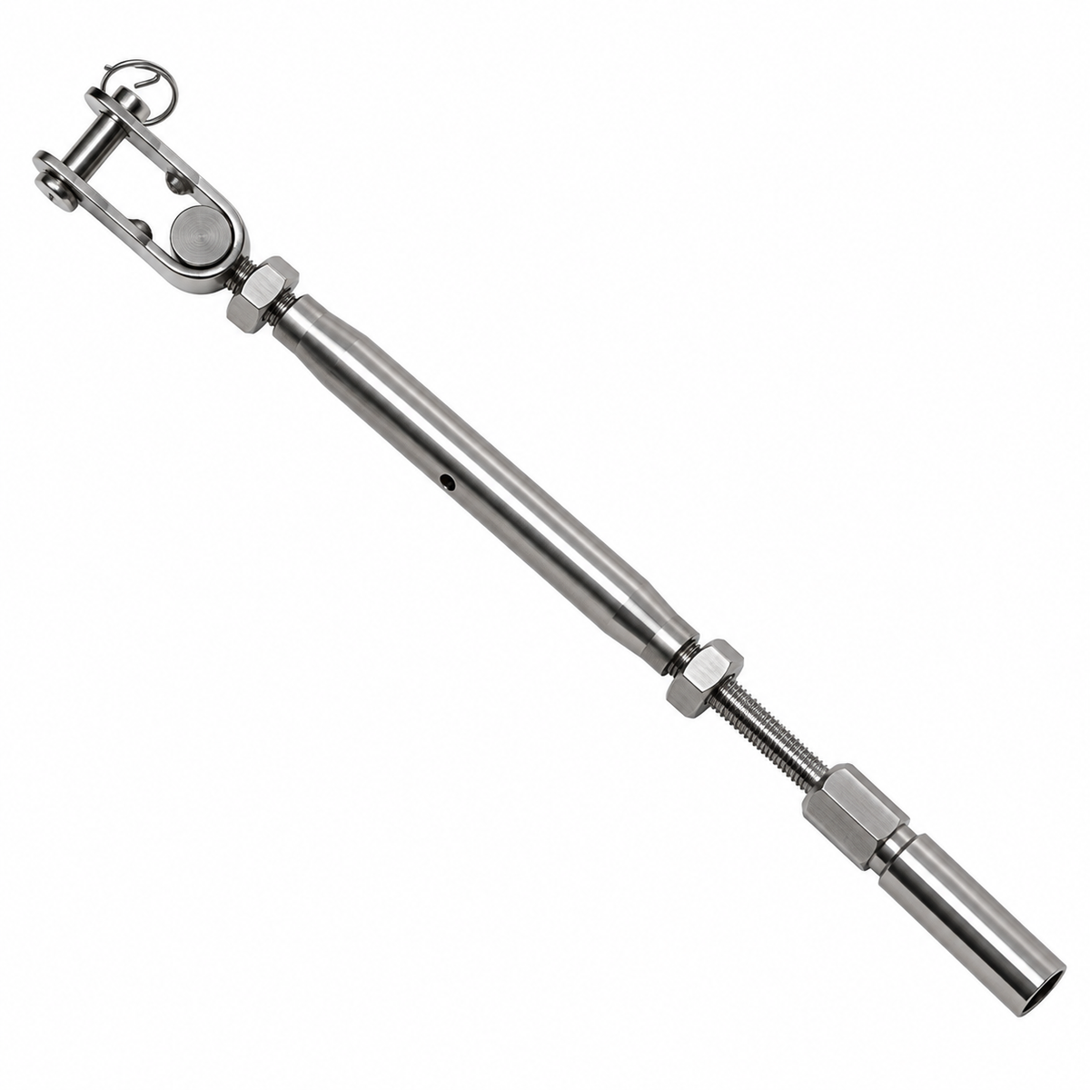 4 Pcs Set Marine T316 Stainless Steel Swageless and Toggle Turnbuckle for Cable Rail, Wire Rope Railing Tensioner for Deck, Stair, Dock
