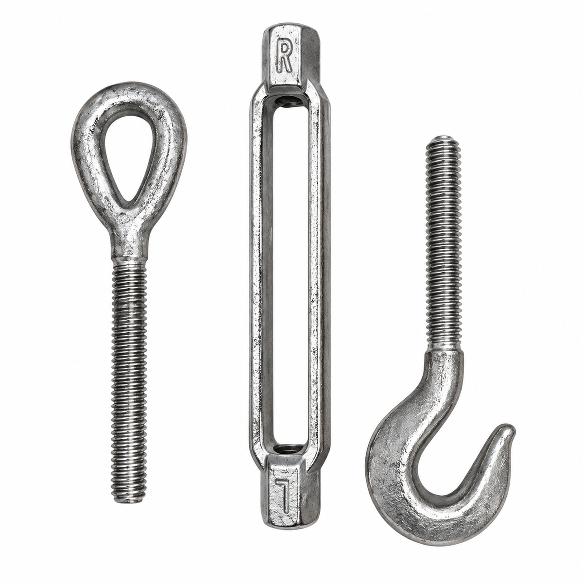 Galvanized Drop Forged Turnbuckle, Hook Eye, Jaw Eye, Hook Hook, Jaw Jaw, and Eye Eye Rigging Tensioner