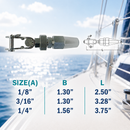 Marine Boat Stainless Steel Swageless Toggle for Cable Railing, Wire Rope Railing Terminal Fitting for Deck, Stair, Balcony, Dock, and Rigging