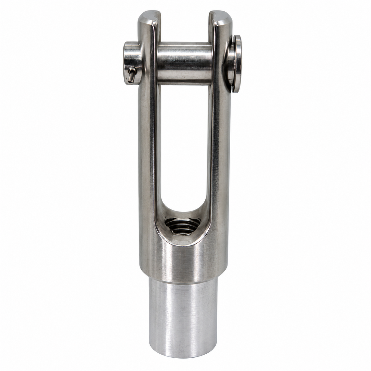 Marine T316 Stainless Steel Right Handed Threaded Yoke End, Cable Rail and Rigging Fork Terminal for Boat, Dock, and Deck Hardware