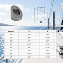 T316 Stainless Steel 30 Degree, 33 Degree, 37 Degree Angled Beveled Washers, 5 Pack Cable Railing Hardware