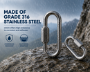 50 Pcs T316 Stainless Steel 5/32" Quick Link Chain Connector with 250 Lbs WLL for Chain, Rope, and Cable