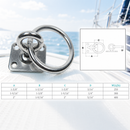 Stainless Steel 304 Square Swivel Pad Eye Plate With Ring 3/16", 1/4",5/16" Welded Formed Marine