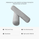 Pair of white cylindrical bolster cushion inserts — replacement set for daybed/porch swing