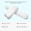 Pair of white cylindrical bolster cushion inserts — replacement set for daybed/porch swing