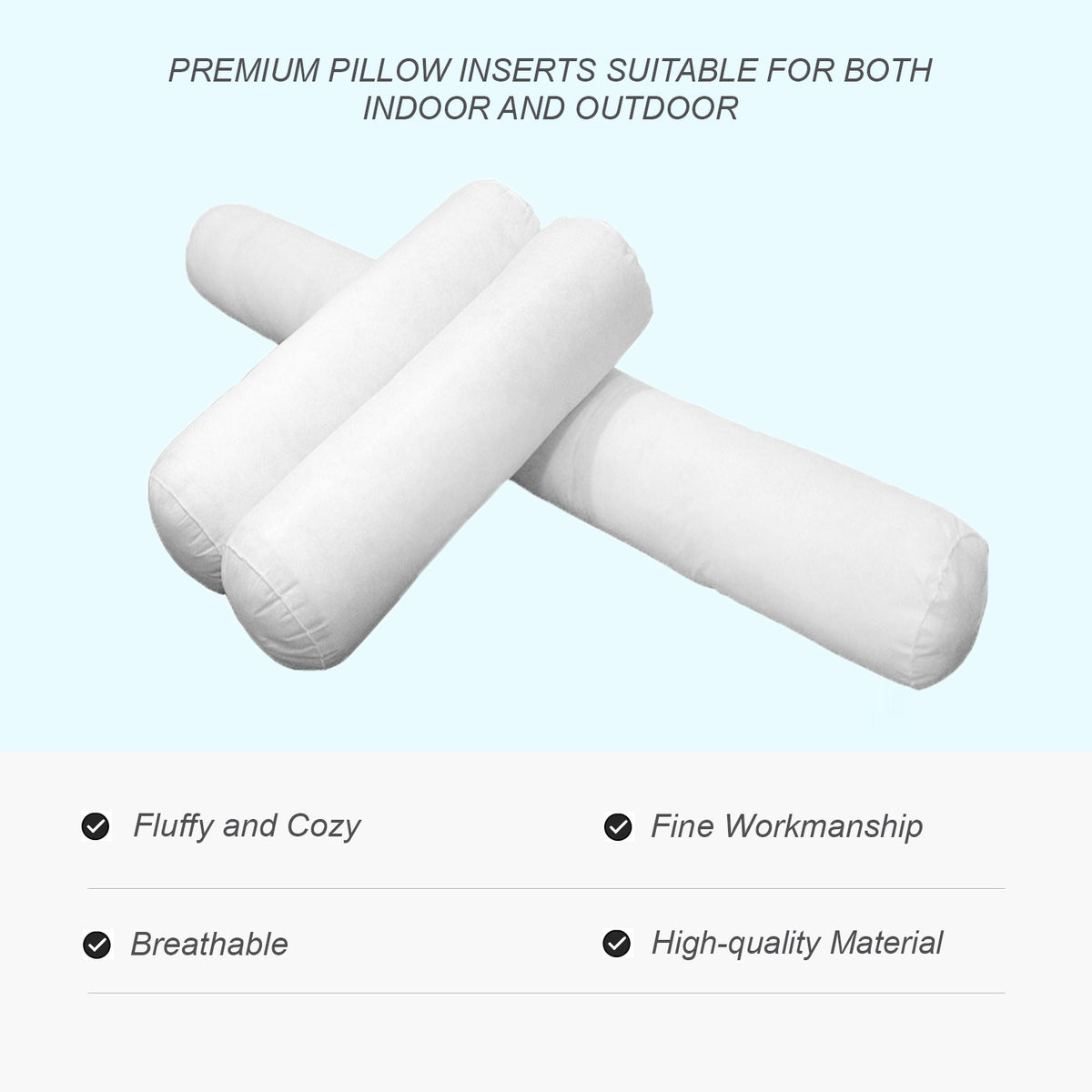 STYLE 6 Full Size Mattress Foam, Bolster Pillow Cushion Polyester Fiberfill Inserts for Outdoor Indoor Daybed Porch Swing Bed | INSERT ONLY |