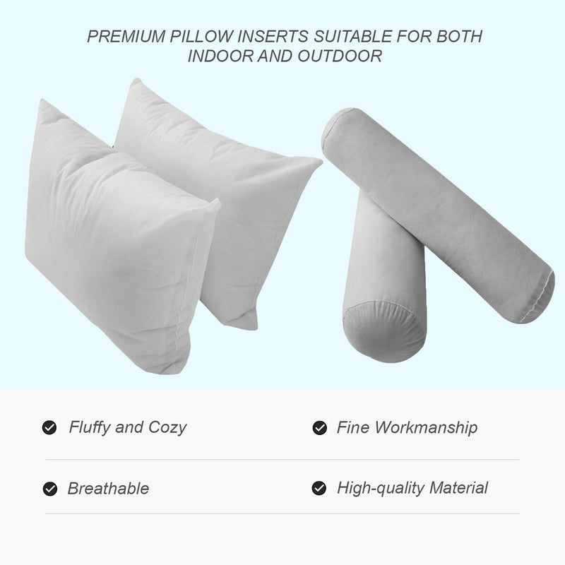 STYLE 2 Full Size Mattress Foam, Pillow & Bolster Cushion Polyester Fiberfill Inserts for Outdoor Indoor Daybed Porch Swing Bed | INSERT ONLY |