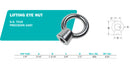 Stainless Steel 316 Lifting Eye Nut, UNC Tap, Size 1/4" to 1-1/4"