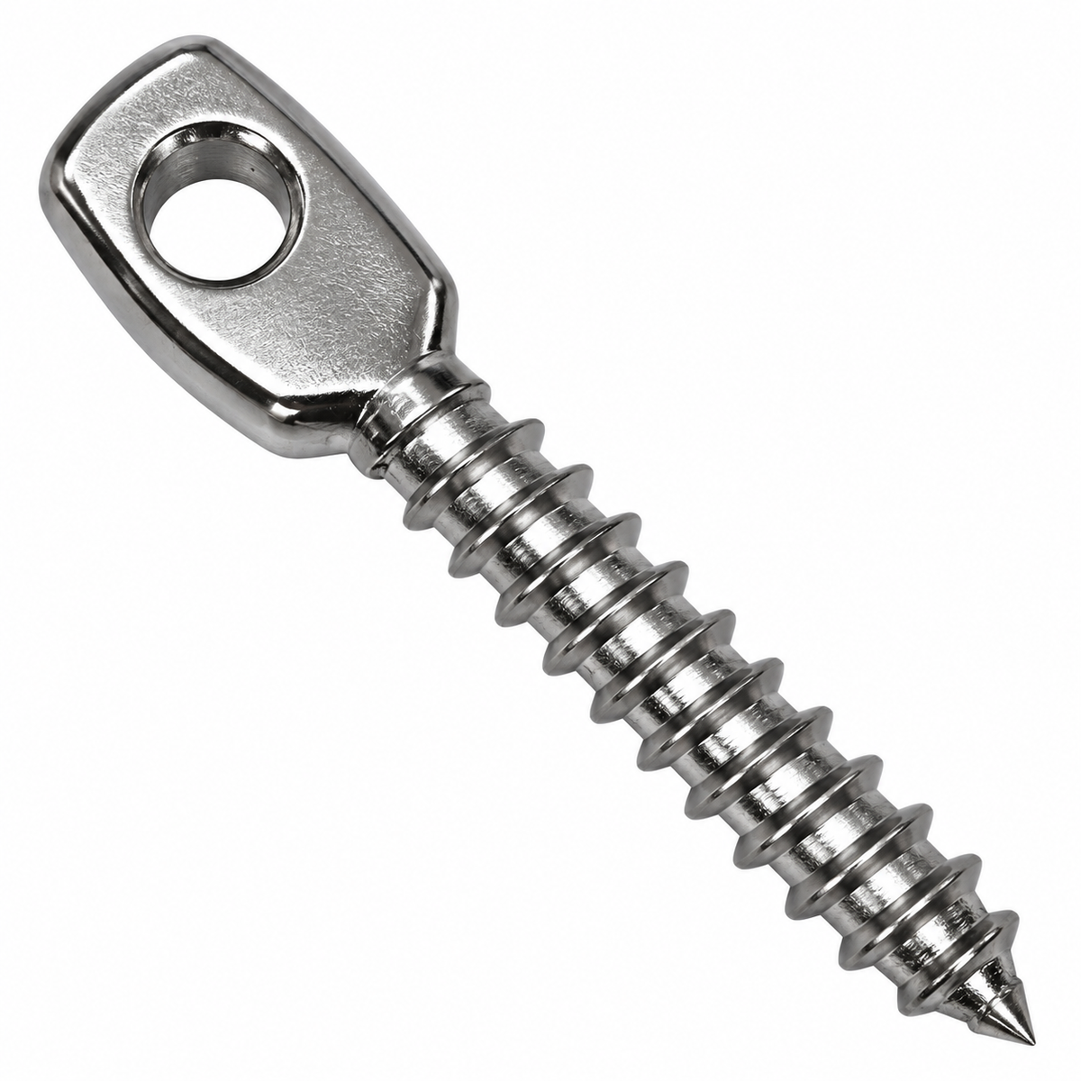 T316 Stainless Steel Threaded Eye Tab 5 Pack, 5/16"-18, 5/16"-24, and 5/16" Lag Thread Marine Grade Cable Hardware