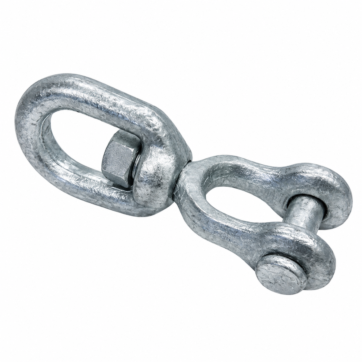 Galvanized Jaw Eye Marine Mooring Swivel, Boat Rigging Swivel Connector for Chain, Anchor, Dock, and Mooring Use