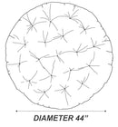 AD001 44" x 6" Round Papasan Ottoman Cushion 10 Lbs Fiberfill Polyester Replacement Pillow Floor Seat Swing Chair Outdoor-Indoor
