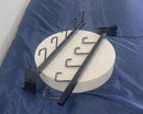 10 Pc 17-1/2''L GLOSS BLACK Gridwall 5 J Hook Waterfall Faceout Square Tube Fixture