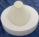 FLat Necklace Display Stand Soft Linen Beige Bust Form Pendant Chain Display Holder Jewelry Organizer