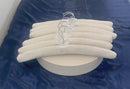 6 PCS 15" White Satin Padded Hangers Dress Lingerie Bridal Cloth Hanging