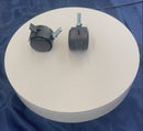 2 Pc 3/8" x 1" Thread Size 2'' Black PVC Nylon Twin Swivel Casters Wheel w- Brake
