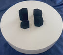 4 Ring Black Velvet Pedestal Display Jewelry Stand Holder With Metal Ring Clips