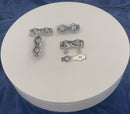 4 Pc Set T304 Stainless Steel Duplex Wire Rope Cable Clamp, Double Bolt Wire Cable Clamp for Rigging, Marine, Outdoor, and Utility Use