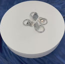 4 Pc Set Marine Boat T304 Stainless Steel Square Pad Eye Plate with Ring, Welded Formed  for Deck, Dock, Rope, Cable