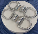 4 Pc Set T316 Stainless Steel Weld-On Lashing Ring D-Ring, Marine Boat Anchor Ring for Tie Down, Rigging, Deck, and Dock Hardware