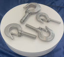 4 Pc Set Marine Stainless Steel Threaded Shank Hook, Drop Forged Hook Various Sizes for Boat, Dock, Rope, Chain