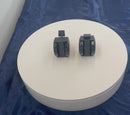 2" Black PVC Nylon Twin Swivel Caster Wheel with Brake, Threaded Stem Caster for Furniture, Cart, Display Rack, and Equipment
